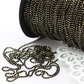 Łańcuszek metalowy kulkowy 1,5mm czarny [1 metr]