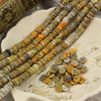 Jaspis trzmieli bumble bee heishi 7x2mm [10szt]