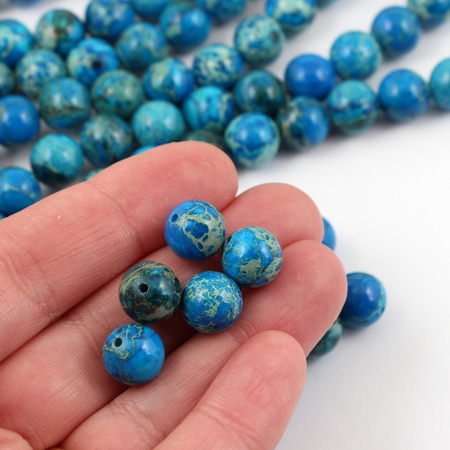 Jaspis lazurowe wybrzeże kula niebieska 10mm
