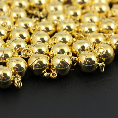 Zapięcie metalowe magnetyczne kula złota 10mm