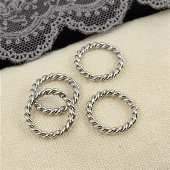 Kółko obręcz skręcana stal szlachetna srebrna 16mm