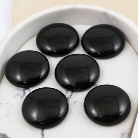 Kaboszon agat czarny moneta 25mm