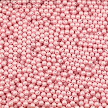Round Beads Powdery - Pastel Pink 3mm [50szt]