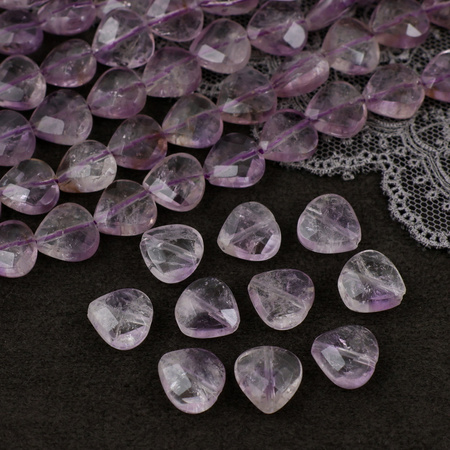 Ametyst serce fasetowane 10mm