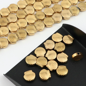 Hematyt muszla złota 6mm