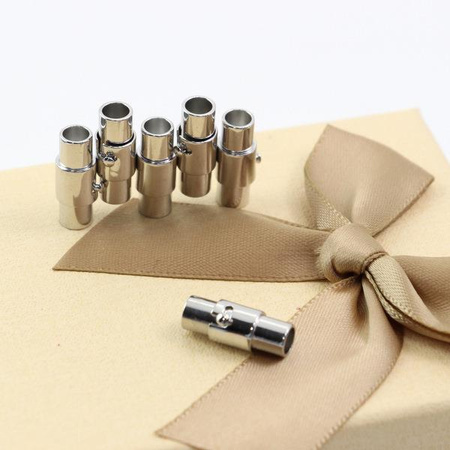 Zapięcie magnetyczne przekręcane srebrne 4mm