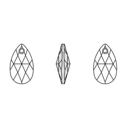 6106 Swarovski Pear-shaped Pendant 16x9mm Erinite Shimmer