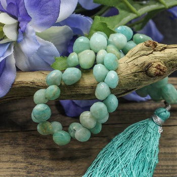 Amazonit cebulka briolette fasetowana 9x8mm [4szt]