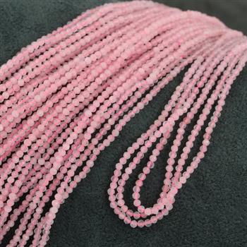 Kwarc różowy kula fasetowana 2mm [sznur 39cm]