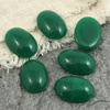 Kaboszon szklany Milky Green owal 25x18mm