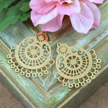 Baza ażurowa stal szlachetna pozłacana 36x32mm