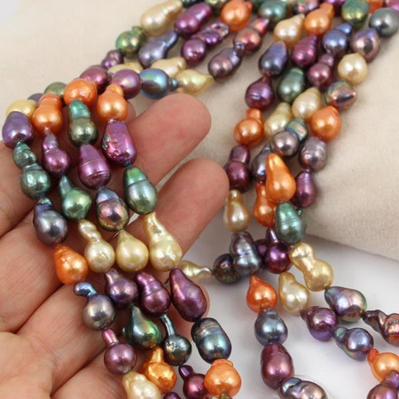 Perła słodkowodna baroque multikolor 13x8mm