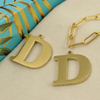Zawieszka stal szlachetna pozłacana 25mm litera D