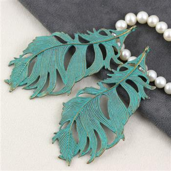 Metalowe pióro mosiądz patynowany 85x38mm