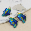 Zawieszka srebrna emaliowana niebieski motyl 24x16mm