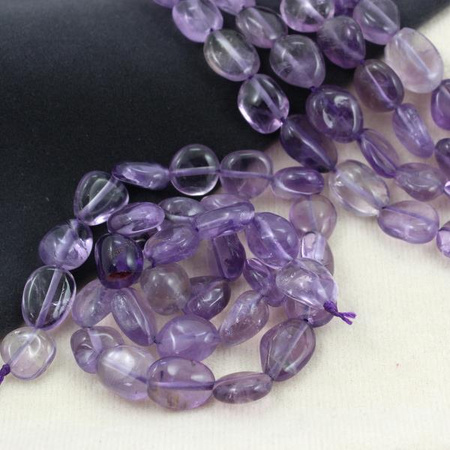 Ametyst gładka bryłka owalna 7-13mm