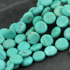 Howlit turkusowy moneta gładka 14mm