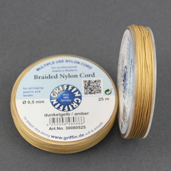 Griffin sznurek nylonowy bursztynowy 0,5mm [1 szpula/25 m]