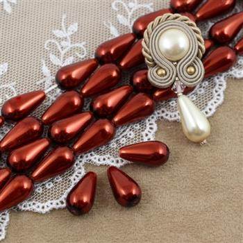 Preciosa Nacre Pear Dark Copper 15x8mm [2szt]