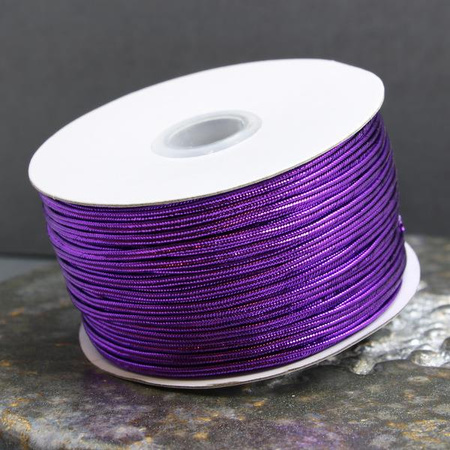 Sznurek sutasz chiński 3mm fioletowy metalizowany [1 szpula]