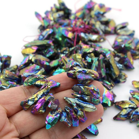 Kwarc tytanowany sopel tęczowy 20-30mm