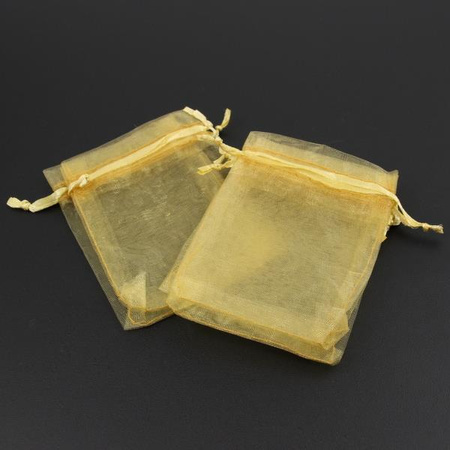 Woreczek z organzy złoty 9x7cm