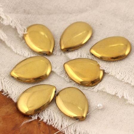 Hematyt łezka ciemne złoto 30x20mm