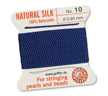 Griffin Nici jedwabne z igłą dark blue 0,90mm [2m]