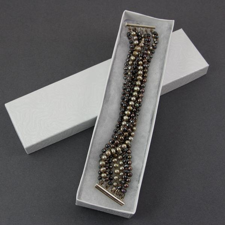 Pudełko ozdobne białe perłowe z fakturą 20,5x5,5x2,5cm