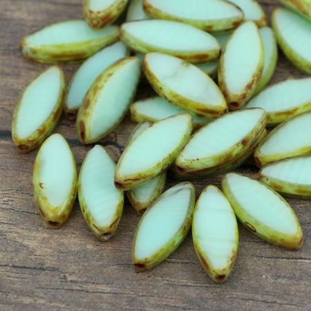 Oval Beads Light Peridot Moonlight Travertine 18x7mm