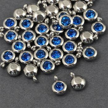 Stal szlachetna zawieszka w oprawie SR sapphire 6mm