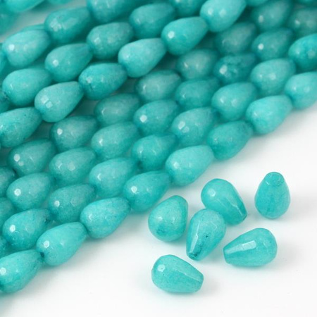 Jadeit zielony kropla fasetowana 12x8mm
