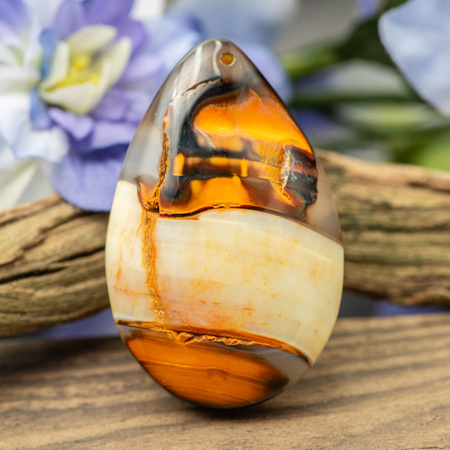 Kaboszon zawieszka agat łezka 50x32mm