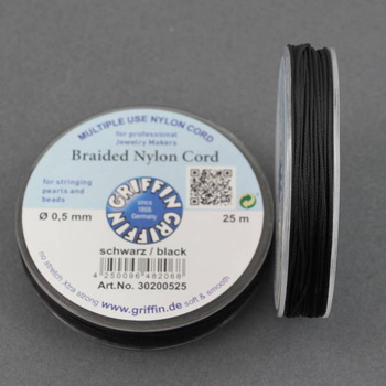 Griffin sznurek nylonowy czarny 0,5mm [1 szpula/25 m]