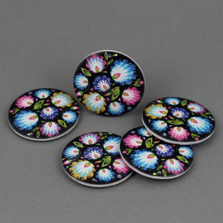 Drewniany krążek baza kolczyka polski folk 40mm