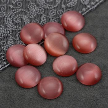Kaboszon kocie oko okrągły różowy 16mm