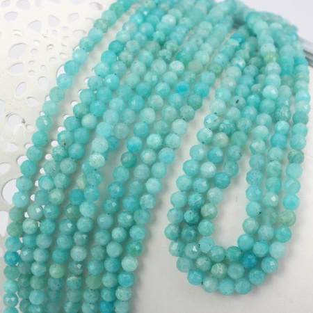 Amazonit rosyjski kula fasetowana 4mm [sznur 39cm]