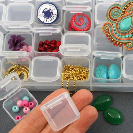 Organizer z 28 pojemnikami do przechowywania 17x10x3cm