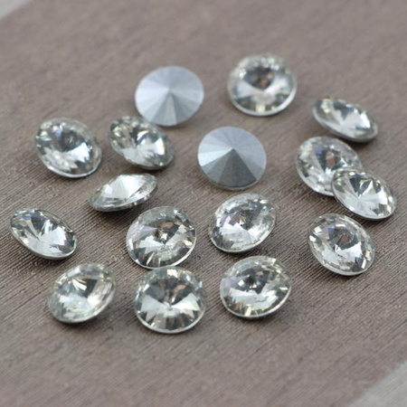 Kaboszon szklany moneta stożkowa fasetowana crystal 10mm