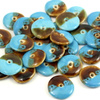 Koralik ceramiczny krążek niebiesko-brązowy 22mm
