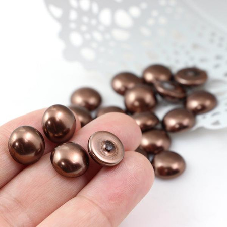 Glass Pearl Cabochon Dark Copper 12mm
