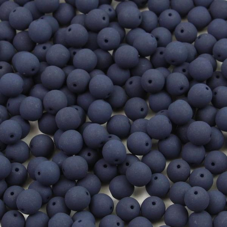 Round Beads Mat Velvet Dark Blue 6mm [20szt]