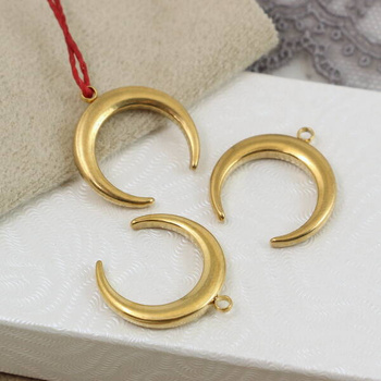 Zawieszka księżyc / lunula stal szlachetna pozłacana 20mm