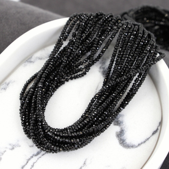 Turmalin czarny oponka fasetowana 2x1mm [sznur 39cm]