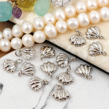 Zawieszka muszla z cyrkoniami mosiądz 10mm