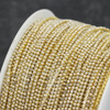 Taśma ozdobna cyrkoniowa gold/crystal/pearl 1,5mm [50cm]