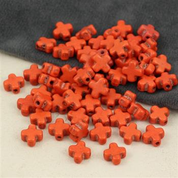 Howlit pomarańczowy krzyżyk 8mm