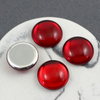 Kaboszon szklany Siam Ruby - Silver Foiled moneta 20mm