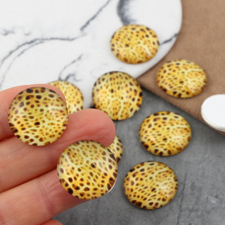 Kaboszon szklany z grafiką zwierzęcy print 20mm