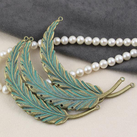 Metalowa baza łącznik pióro mosiądz patynowany 90x20mm